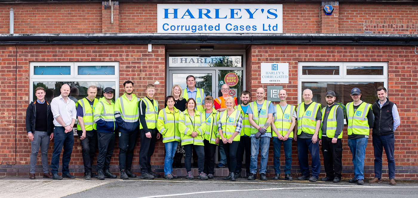 The Harley's Boxes team out side Leicester site
